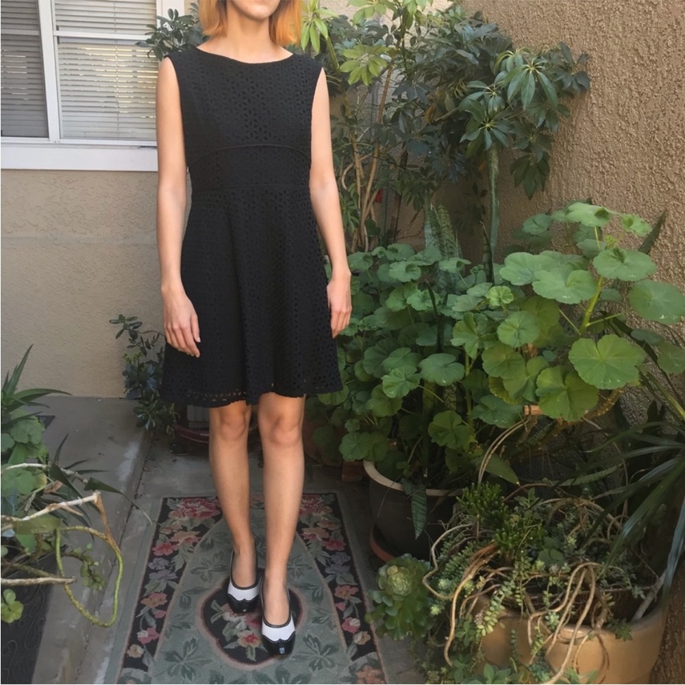 Vintage black Loft midi cotton dress